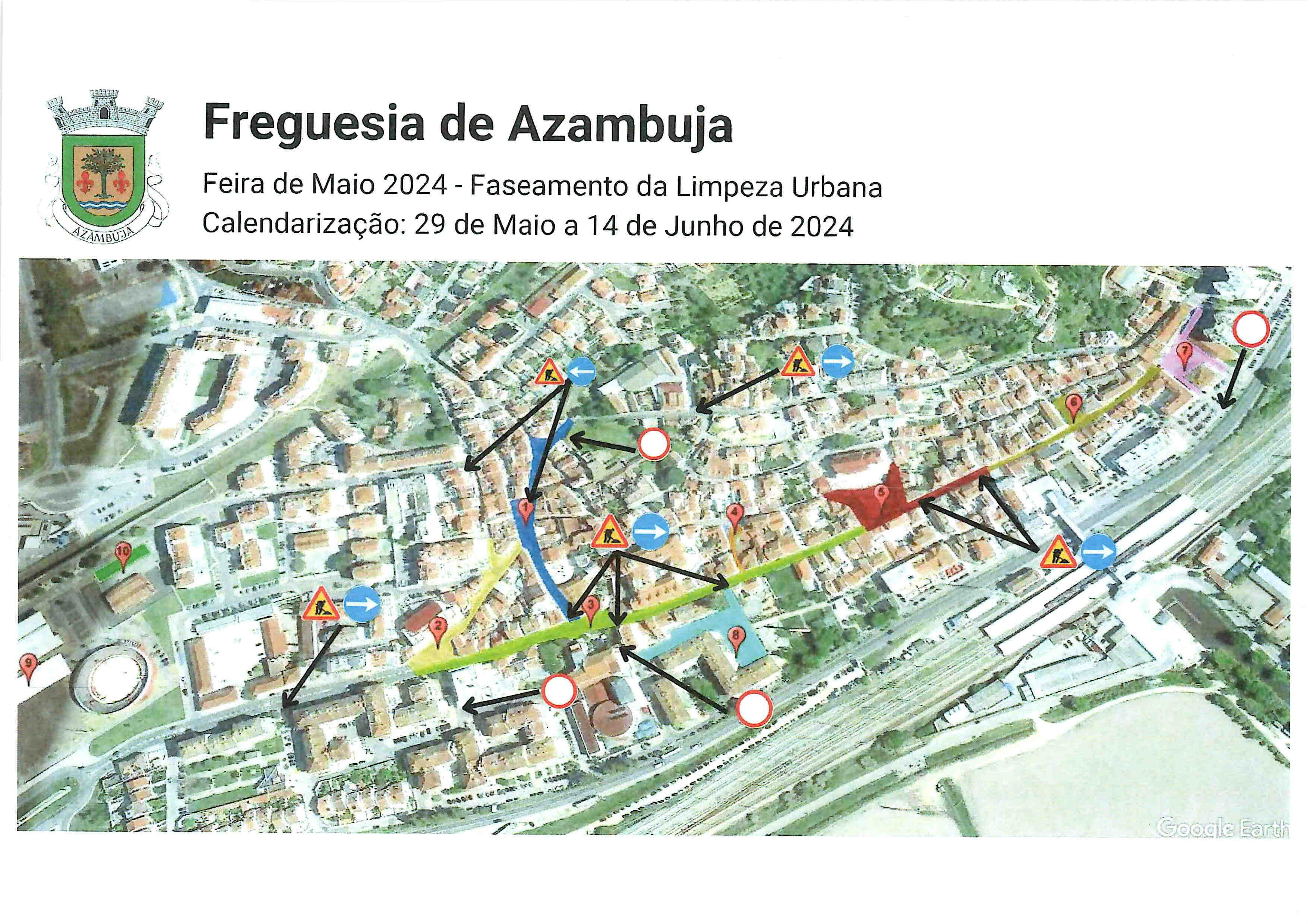 Operação de limpeza urbana em Azambuja após a Feira de Maio 2024